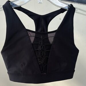 SoulCycle Black Sports Bra with Mesh Detail